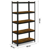 Metāla noliktavas plaukts Humberg HR-852 180 x 90 x 40 cm, melns – produkta galerijas skats, 4. pozīcija