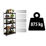 Metāla noliktavas plaukts Humberg HR-852 180 x 90 x 40 cm, melns – produkta galerijas skats, 10. pozīcija
