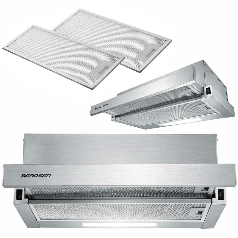 Teleskopisks virtuves tvaika nosūcējs Berdsen BT-242 inox, 50 cm – produkta kopskats