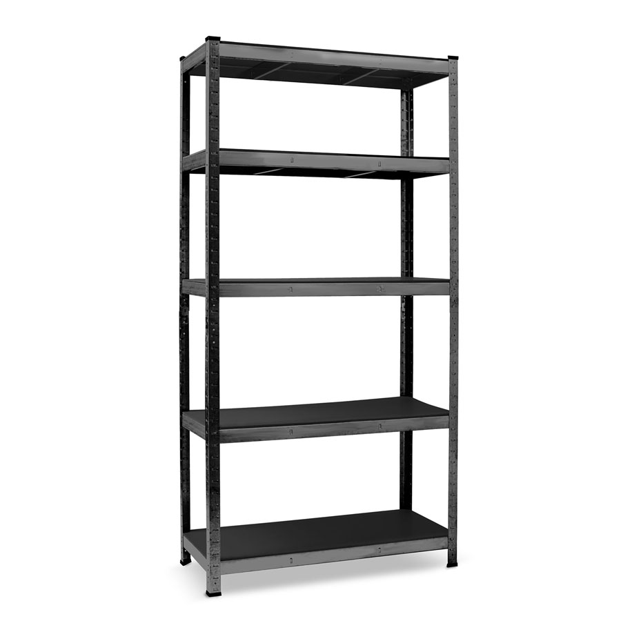 Metāla noliktavas plaukts 180 x 90 x 40 cm Humberg HR-851, melns – skats no sāniem