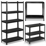Metāla noliktavas plaukts 180 x 90 x 40 cm Humberg HR-851, melns – produkta kopskats