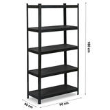 Metāla noliktavas plaukts 180 x 90 x 40 cm Humberg HR-851, melns – produkta detaļas