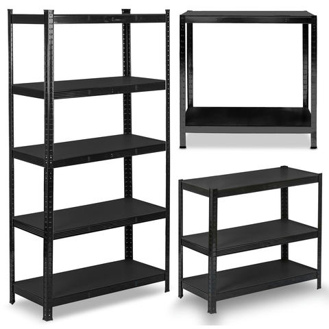 Metāla noliktavas plaukts 180 x 90 x 40 cm Humberg HR-851, melns