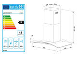 Iebūvējamais salu virtuves nosūcējs 90 cm Berdsen BT-225 – produkta galerijas skats, 8. pozīcija