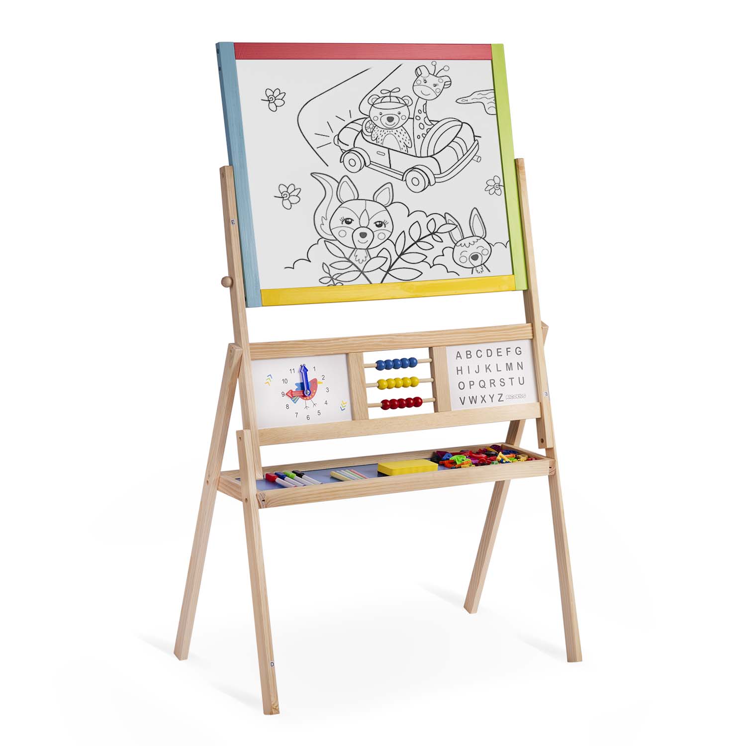 Magnētiska tāfele Ricokids ar pulksteni, liela, grozāma, daudzkrāsaina – produkta galerijas skats, 2. pozīcija