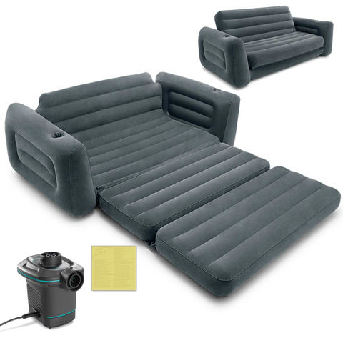 Velūra matracis 2w1 + sūknis INTEX 66552-66640
