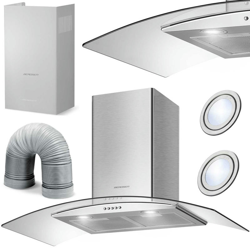 Virtuves tvaika nosūcējs 90 cm Berdsen BT-223 INOX – produkta kopskats