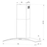 Virtuves tvaika nosūcējs 90 cm Berdsen BT-223 INOX – produkta galerijas skats, 5. pozīcija