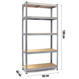 Metāla noliktavas plaukts Humberg HR-812 180 x 90 x 40 cm – produkta galerijas skats, 6. pozīcija