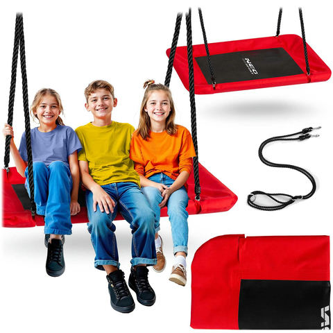 Taisnstūrveida stārķa ligzdas šūpoles Neo-Sport Swingo 110 x 70 cm