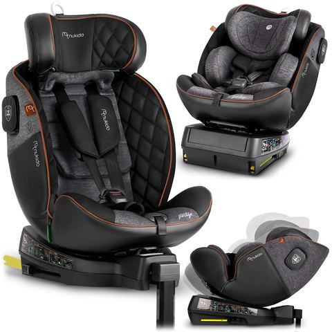 Nukido Prestige Line autosēdeklis 0-36 kg ISOFIX, melni pelēks