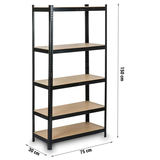 Metāla noliktavas plaukts Humberg HR-811, 150 x 75 x 30 cm, melns – produkta galerijas skats, 5. pozīcija