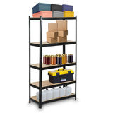 Metāla noliktavas plaukts Humberg HR-811, 150 x 75 x 30 cm, melns – produkta galerijas skats, 8. pozīcija