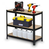 Metāla noliktavas plaukts Humberg HR-811, 150 x 75 x 30 cm, melns – produkta galerijas skats, 9. pozīcija