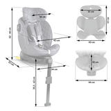 Nukido Prestige Line auto sēdeklis, pelēks, 0–36 kg, ISOFIX – produkta galerijas skats, 4. pozīcija