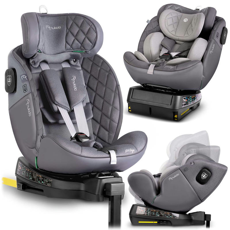 Nukido Prestige Line auto sēdeklis, pelēks, 0–36 kg, ISOFIX – produkta kopskats