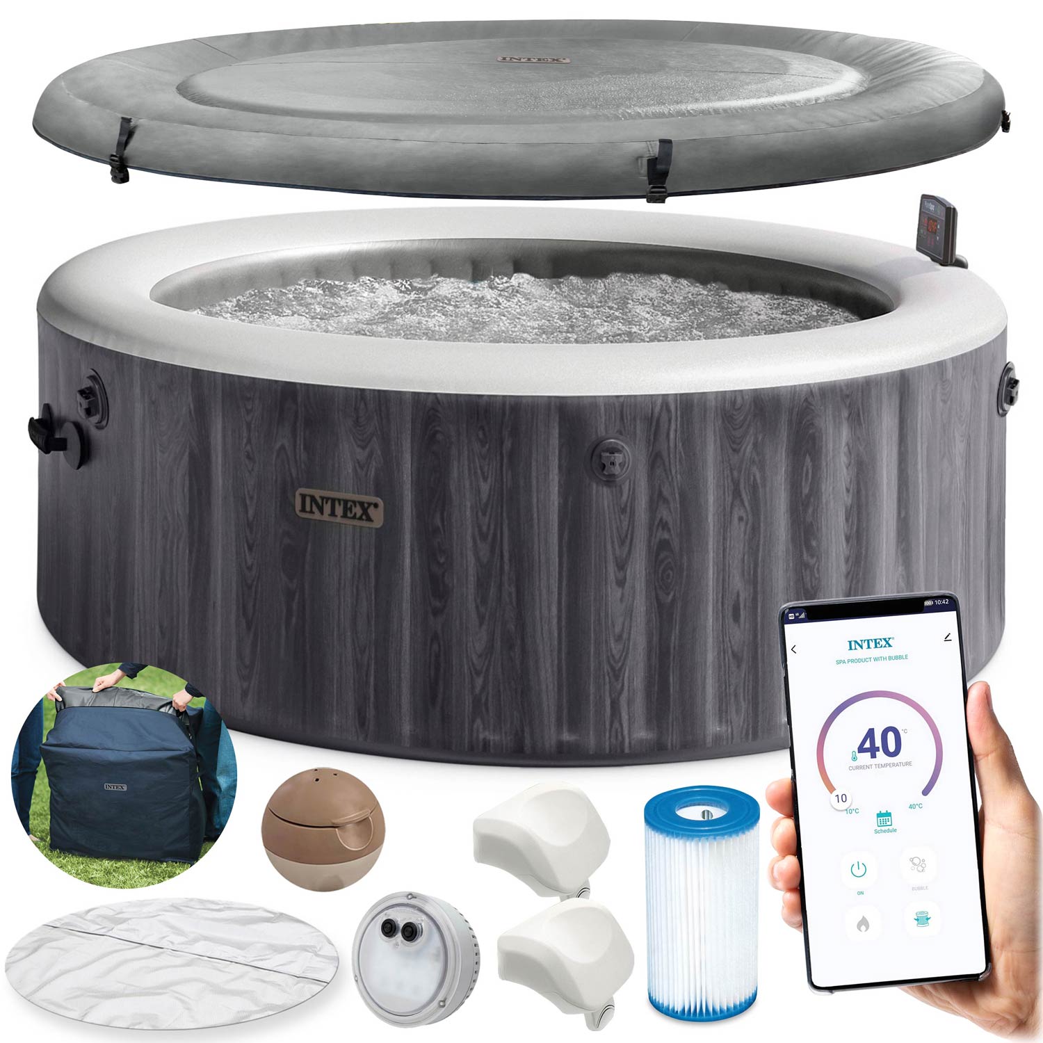 Dārza batuts Intex 28440NP, piepūšams SPA