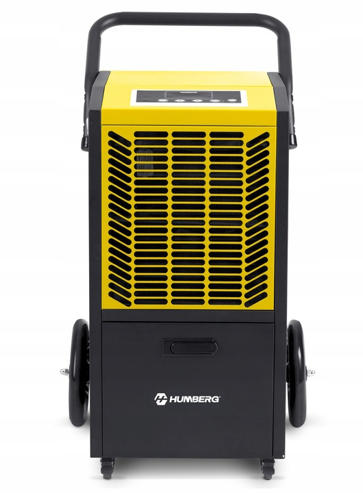 Humberg HM-480 gaisa sausinātāja priekšskats ar augšējo rokturi un dzeltenu ventilācijas paneli