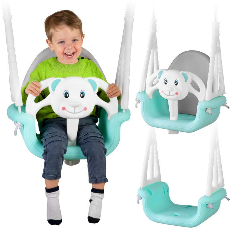 Ricokids kausveida šūpoles “Miś” 3-in-1, tirkīza – produkta kopskats