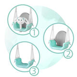 Ricokids kausveida šūpoles “Miś” 3-in-1, tirkīza – produkta galerijas skats, 3. pozīcija