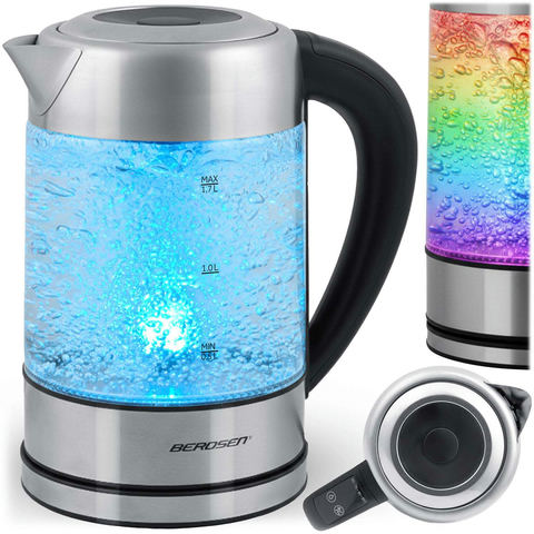 Berdsen BD-714 stikla elektriskā tējkanna ar temperatūras regulēšanu 1,7 l 2200 W
