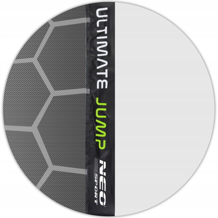 Neo-Sport batuta tīkla sānu joslas tuvplāns ar vertikālu logo un sieta struktūru