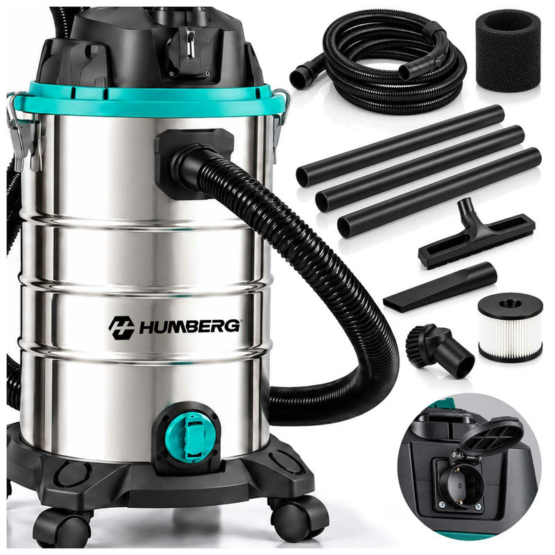 Rūpnieciskais putekļsūcējs 30 l 3600 W bez maisa mitrai un sausai tīrīšanai HM-409 – produkta kopskats