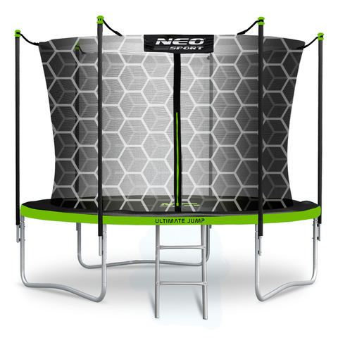 Dārza batuts Neo-Sport 312 cm ar iekšējo tīklu un kāpnēm