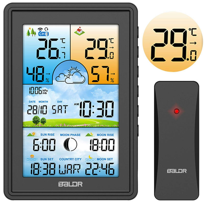 Laikapstākļu stacija BALDR BD-906, melna – produkta kopskats