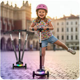 Bērnu trīsriteņu balansējošs skrejritenis ar LED Ricokids Glowi, melns – produkta galerijas skats, 8. pozīcija