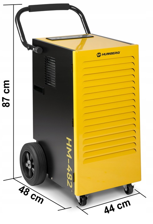 Humberg HM-482 gaisa sausinātājs ar norādītiem izmēriem 87 cm, 48 cm un 44 cm