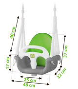 Ricokids kausveida šūpoles “Słonik” 3-in-1, pelēkzaļas – produkta galerijas skats, 3. pozīcija
