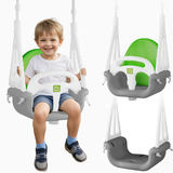 Ricokids kausveida šūpoles “Słonik” 3-in-1, pelēkzaļas – produkta kopskats
