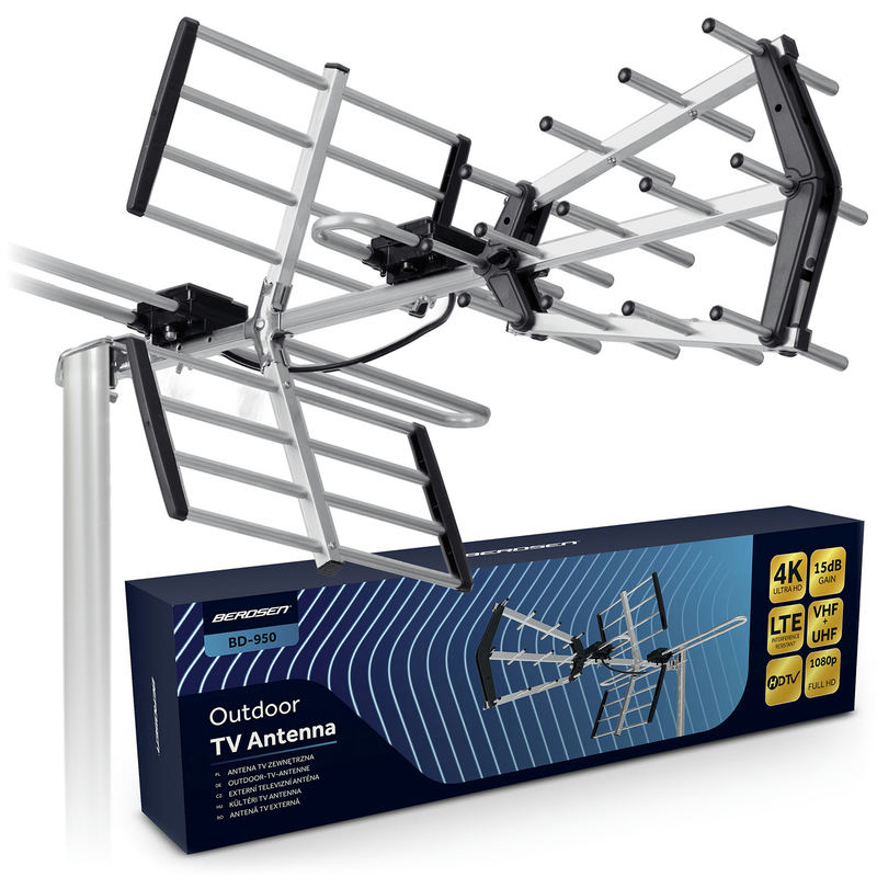 Āra virziena TV antena ultra HD 4K Berdsen BD-950 – produkta kopskats