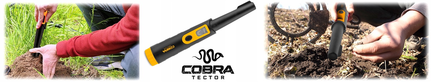 Cobra Tector CT-1070 pinpointer metāla detektors lietošanā zemē un tuvplānā ar zīmola ierīci