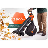 Dmuchawa do liści odkurzacz ogrodowy 3800 W rozdrabniacz Humberg HM-618
