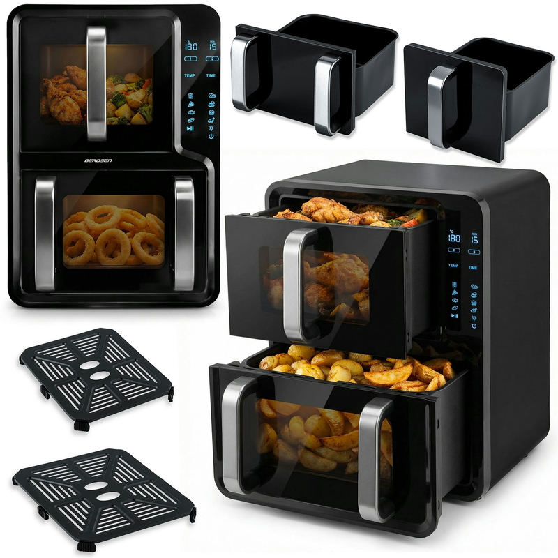 Divkameru vertikālā bez eļļas fritieris Berdsen BD-664, 12 l, 2800 W – produkta kopskats