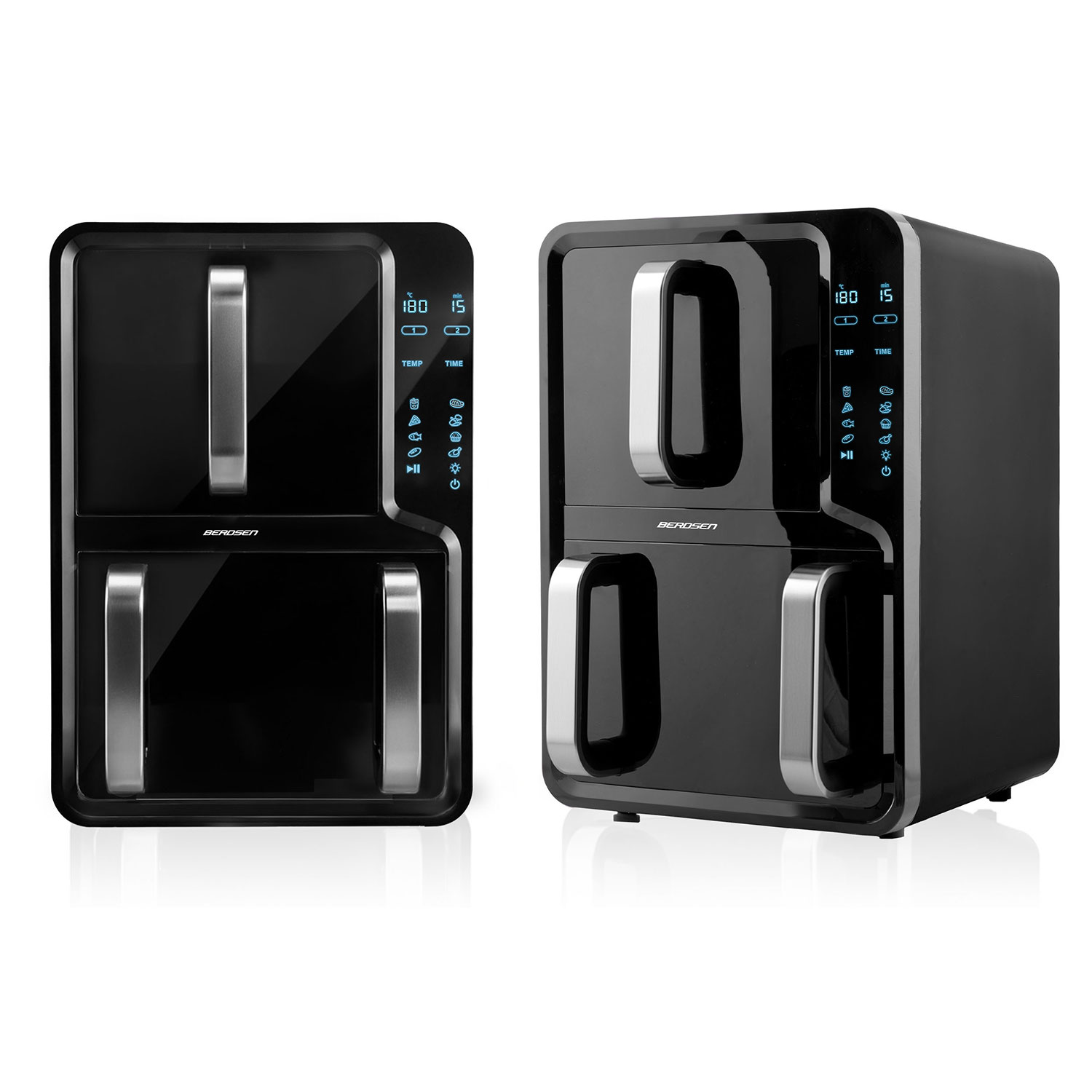 Divkameru vertikālā bez eļļas fritieris Berdsen BD-664, 12 l, 2800 W – produkta galerijas skats, 2. pozīcija