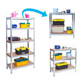 Metāla noliktavas plaukts komplekts 2 gab. 150 x 75 x 30 cm Humberg HR-810 – produkta galerijas skats, 6. pozīcija