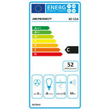 Berdsen BE-52A energoefektivitātes marķējums ar trokšņa līmeni 66 dB un gada patēriņu 52 kWh