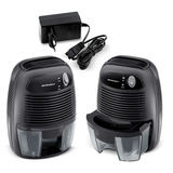 Divi Berdsen gaisa sausinātāja skati kopā ar barošanas adapteri un kabeli