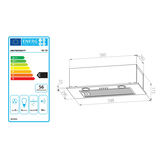 Virtuves tvaika nosūcējs 60 cm BE-50, melns – produkta galerijas skats, 7. pozīcija