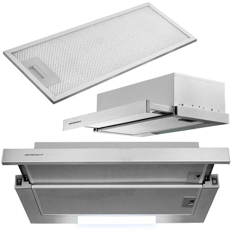 Teleskopiskais virtuves tvaika nosūcējs Berdsen BE-60-LW 60 cm, INOX – produkta kopskats