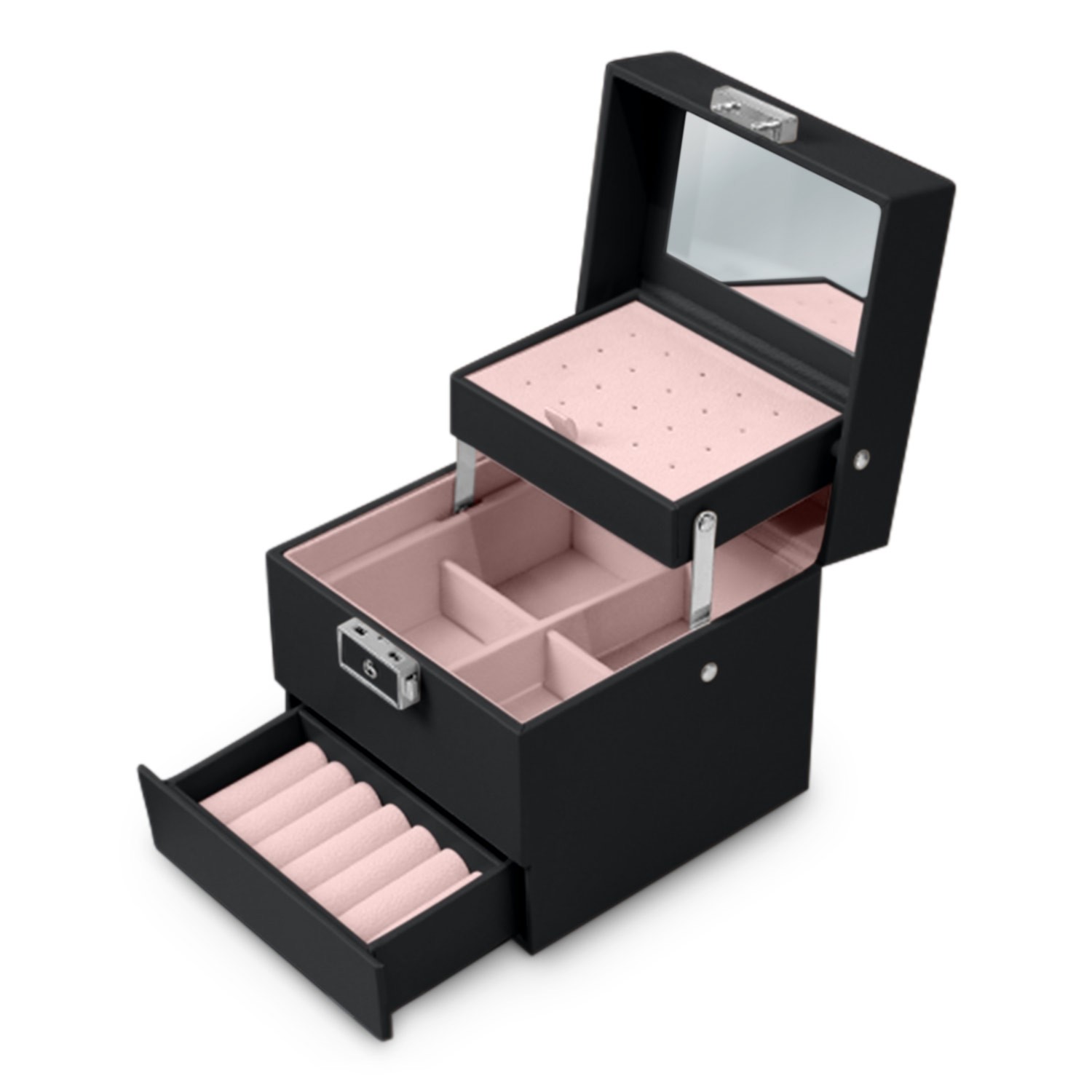 Rotaslietu lādīte Massido MS-703, 13 x 13 x 12,5 cm, melna – produkta galerijas skats, 2. pozīcija