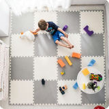 Putu paklājs puzle Ricokids balti pelēks 180x180 cm, 9 gab – produkta galerijas skats, 5. pozīcija