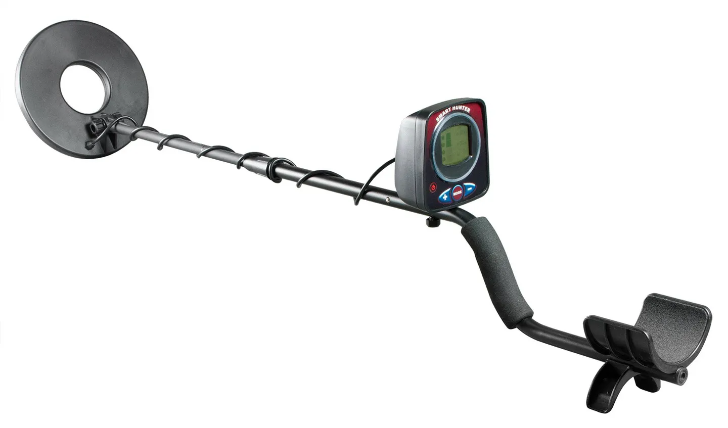Cobra Tector CT-1069 metāla detektors ar spoli, displeju un roku balstu no diagonāla skata