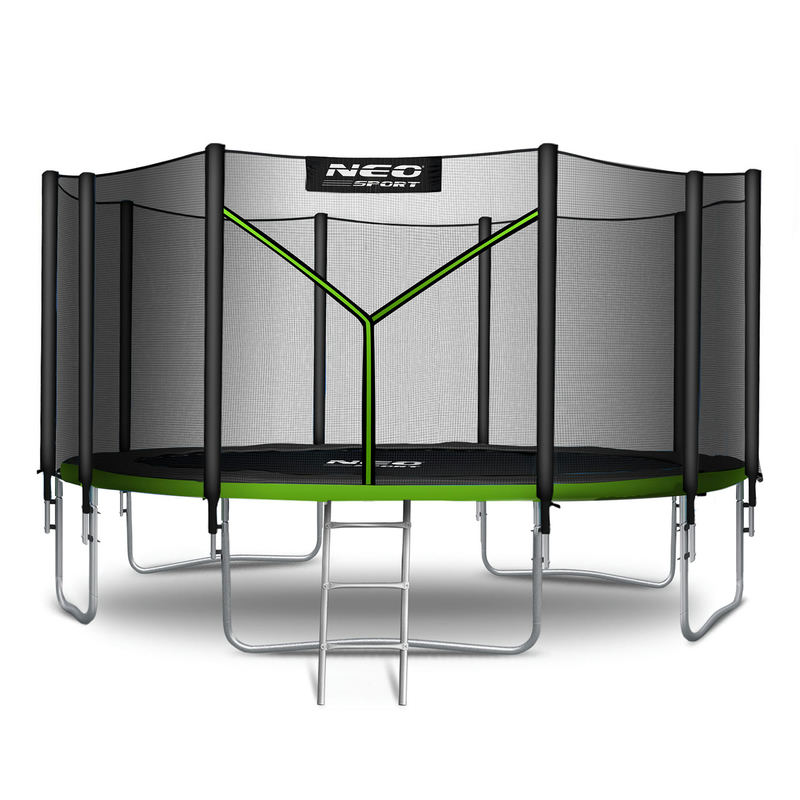 Dārza batuts Neo-Sport 465 cm ar ārējo tīklu un kāpnēm – produkta kopskats