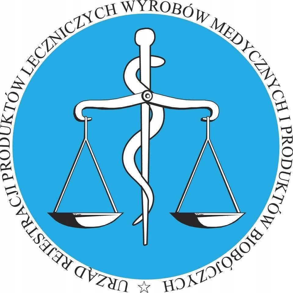 Medicīniskā izstrādājuma zīme ar svaru kausiem un tekstu aplī, kas norāda uz sertificētu ierīci