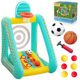 Dmuchana rotaļlieta dārzam 3in1 basketbols, futbols un mērķis 127x109x178 cm Bestway 52813 – produkta kopskats