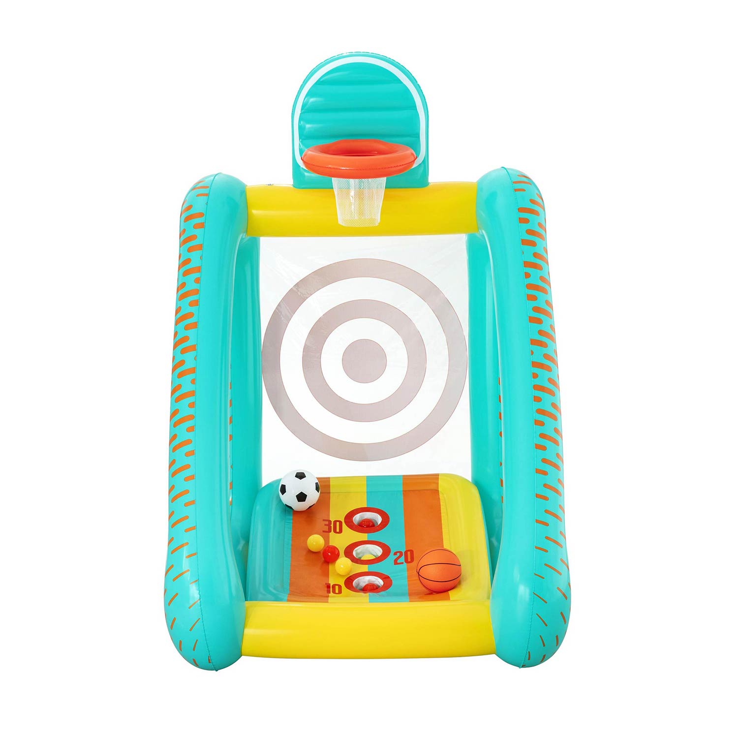 Dmuchana rotaļlieta dārzam 3in1 basketbols, futbols un mērķis 127x109x178 cm Bestway 52813 – produkta galerijas skats, 2. pozīcija